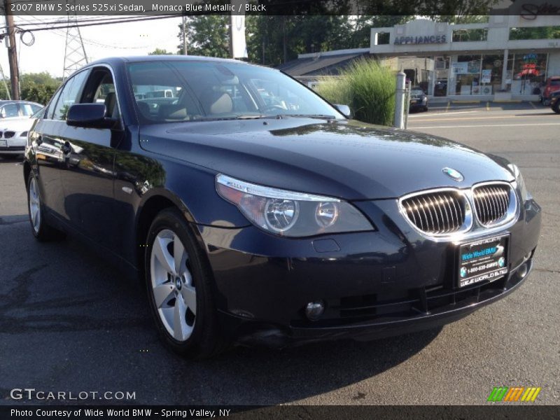 Monaco Blue Metallic / Black 2007 BMW 5 Series 525xi Sedan