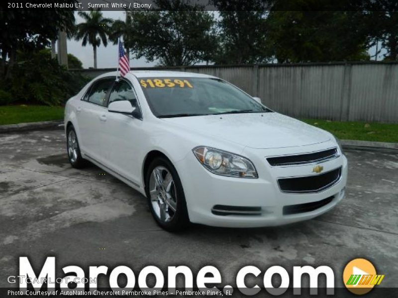 Summit White / Ebony 2011 Chevrolet Malibu LT