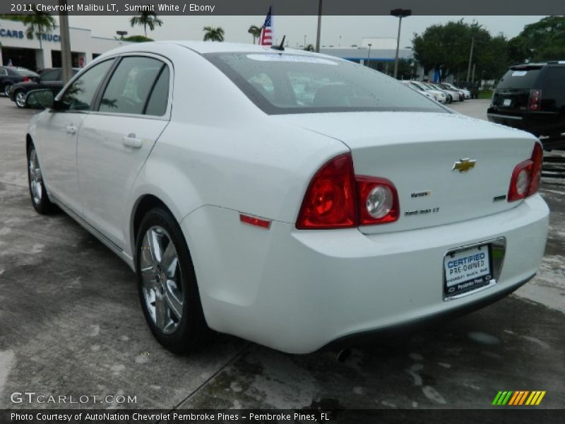 Summit White / Ebony 2011 Chevrolet Malibu LT