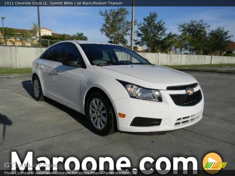 Summit White / Jet Black/Medium Titanium 2011 Chevrolet Cruze LS
