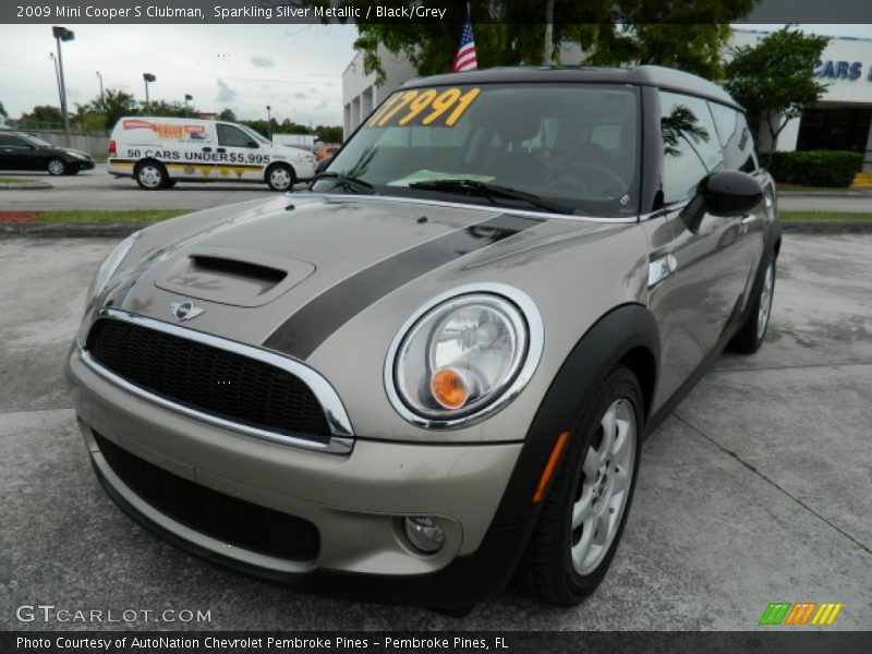Sparkling Silver Metallic / Black/Grey 2009 Mini Cooper S Clubman