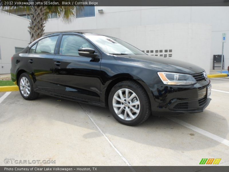 Black / Cornsilk Beige 2012 Volkswagen Jetta SE Sedan
