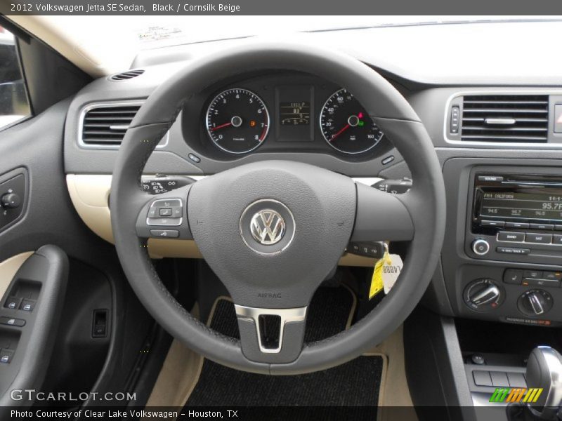 Black / Cornsilk Beige 2012 Volkswagen Jetta SE Sedan