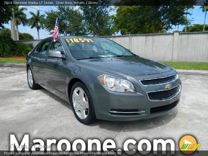 Silver Moss Metallic / Ebony 2009 Chevrolet Malibu LT Sedan