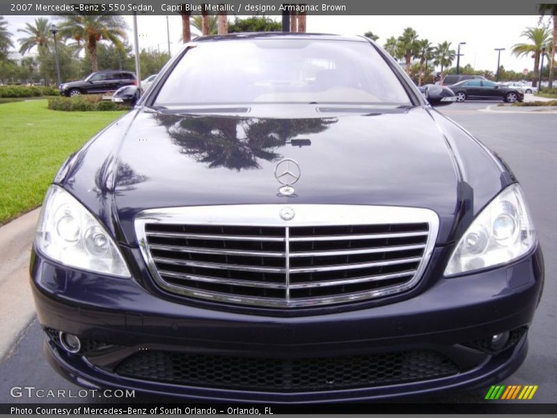 Capri Blue Metallic / designo Armagnac Brown 2007 Mercedes-Benz S 550 Sedan