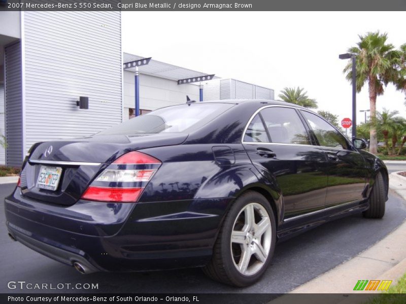 Capri Blue Metallic / designo Armagnac Brown 2007 Mercedes-Benz S 550 Sedan