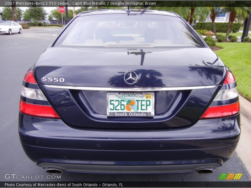 Capri Blue Metallic / designo Armagnac Brown 2007 Mercedes-Benz S 550 Sedan