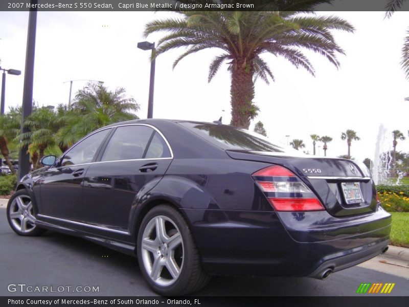Capri Blue Metallic / designo Armagnac Brown 2007 Mercedes-Benz S 550 Sedan