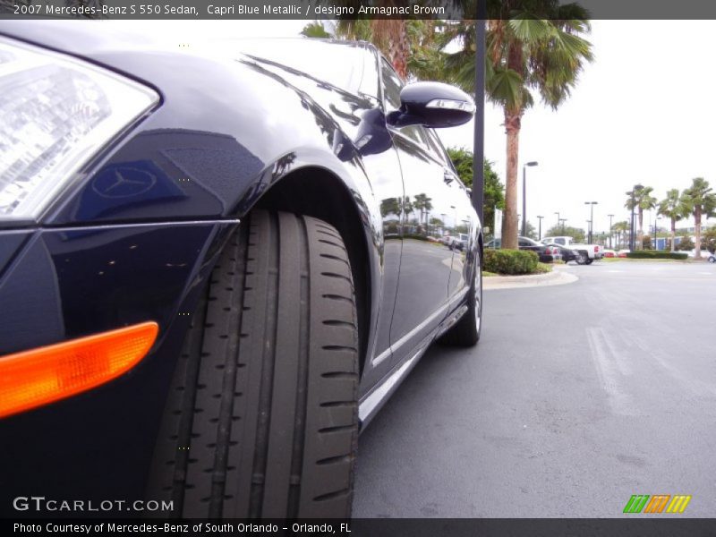 Capri Blue Metallic / designo Armagnac Brown 2007 Mercedes-Benz S 550 Sedan