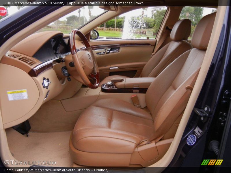 Front Seat of 2007 S 550 Sedan