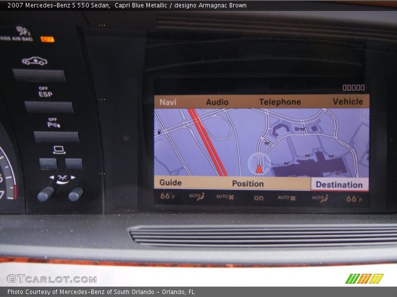 Navigation of 2007 S 550 Sedan