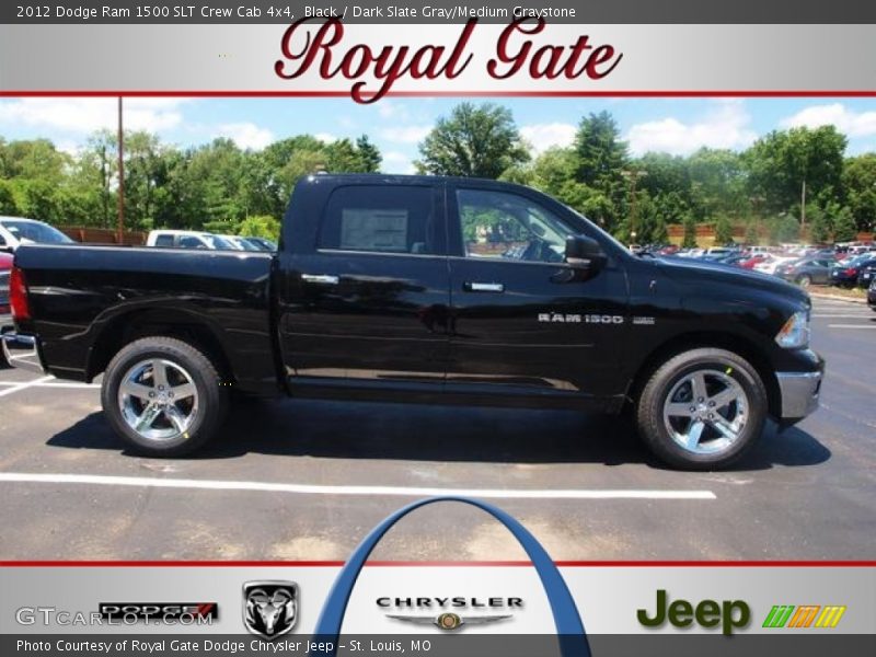 Black / Dark Slate Gray/Medium Graystone 2012 Dodge Ram 1500 SLT Crew Cab 4x4