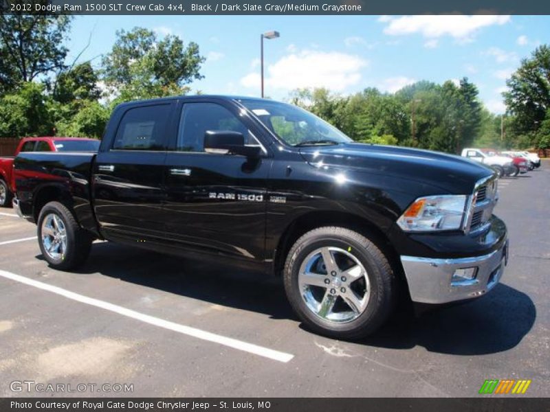 Black / Dark Slate Gray/Medium Graystone 2012 Dodge Ram 1500 SLT Crew Cab 4x4