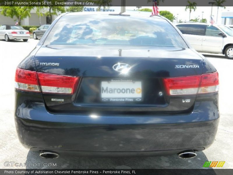 Deepwater Blue / Gray 2007 Hyundai Sonata SE V6