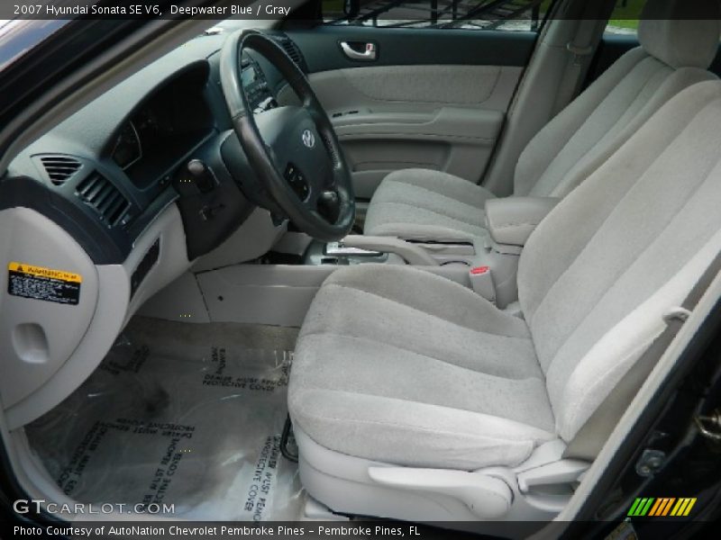 Deepwater Blue / Gray 2007 Hyundai Sonata SE V6