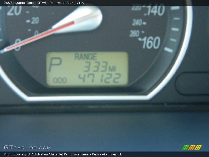 Deepwater Blue / Gray 2007 Hyundai Sonata SE V6