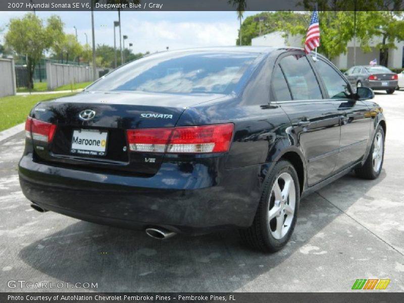 Deepwater Blue / Gray 2007 Hyundai Sonata SE V6