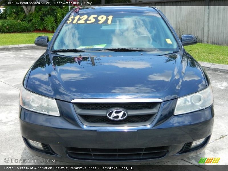 Deepwater Blue / Gray 2007 Hyundai Sonata SE V6