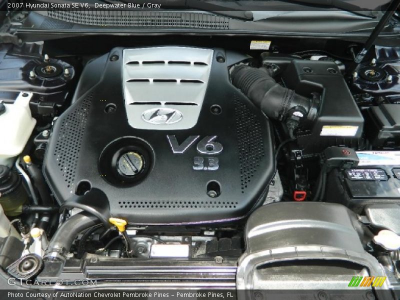 Deepwater Blue / Gray 2007 Hyundai Sonata SE V6