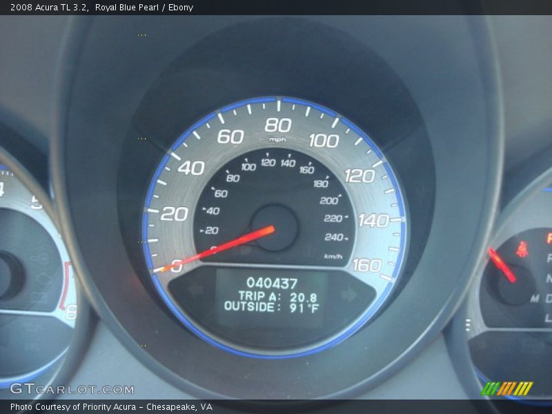 Royal Blue Pearl / Ebony 2008 Acura TL 3.2
