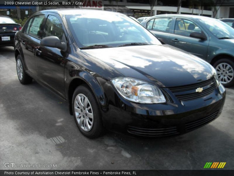 Black / Gray 2009 Chevrolet Cobalt LS Sedan