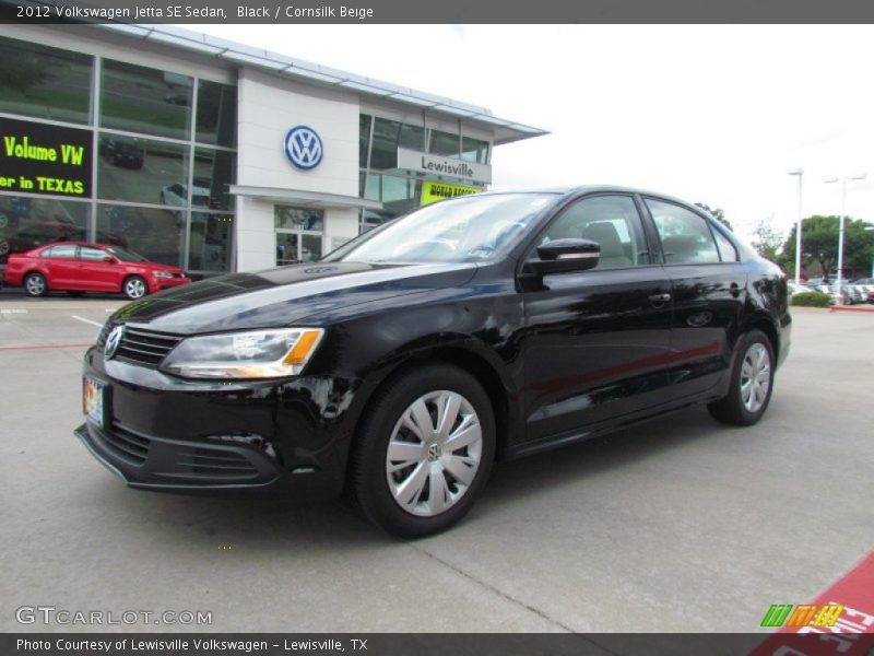 Black / Cornsilk Beige 2012 Volkswagen Jetta SE Sedan