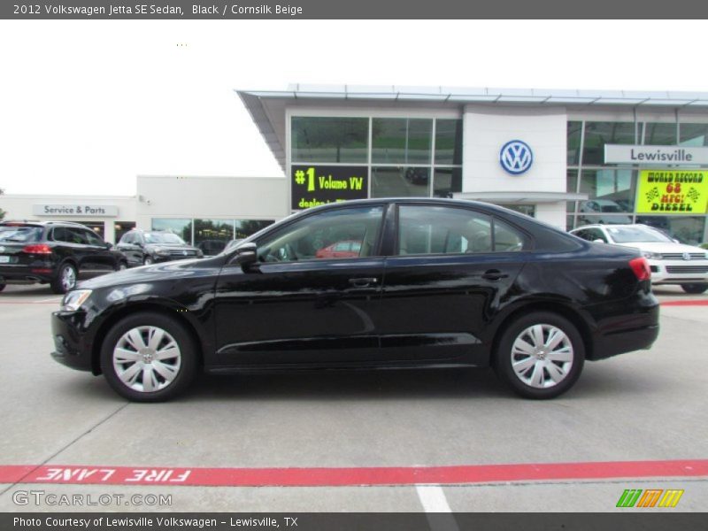 Black / Cornsilk Beige 2012 Volkswagen Jetta SE Sedan