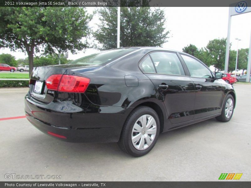 Black / Cornsilk Beige 2012 Volkswagen Jetta SE Sedan
