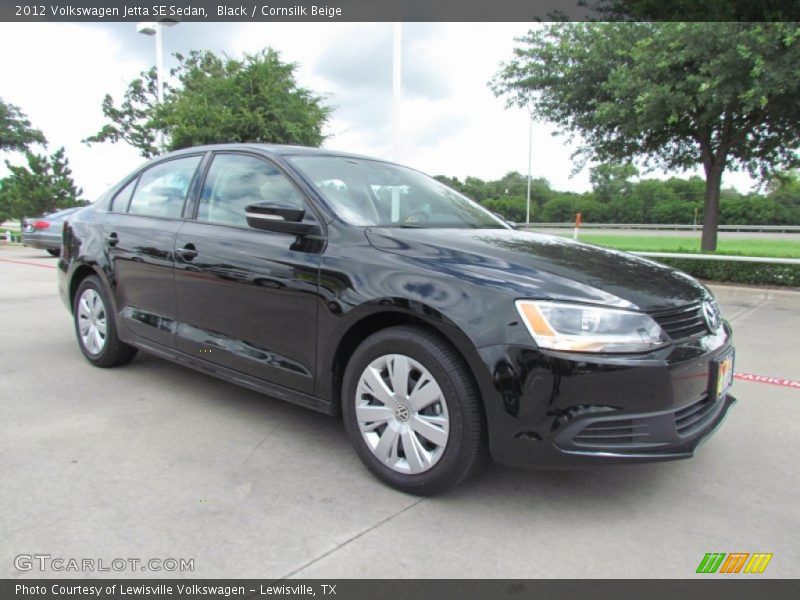 Black / Cornsilk Beige 2012 Volkswagen Jetta SE Sedan