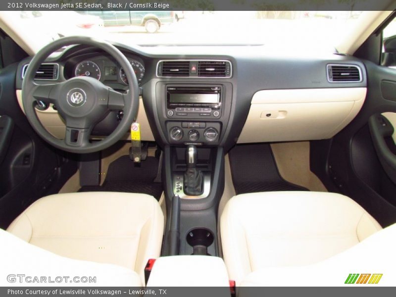 Black / Cornsilk Beige 2012 Volkswagen Jetta SE Sedan