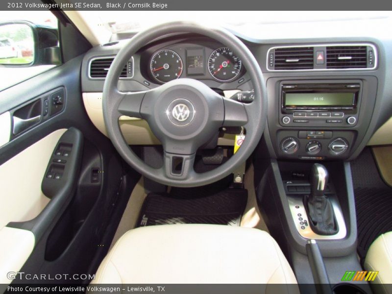 Black / Cornsilk Beige 2012 Volkswagen Jetta SE Sedan
