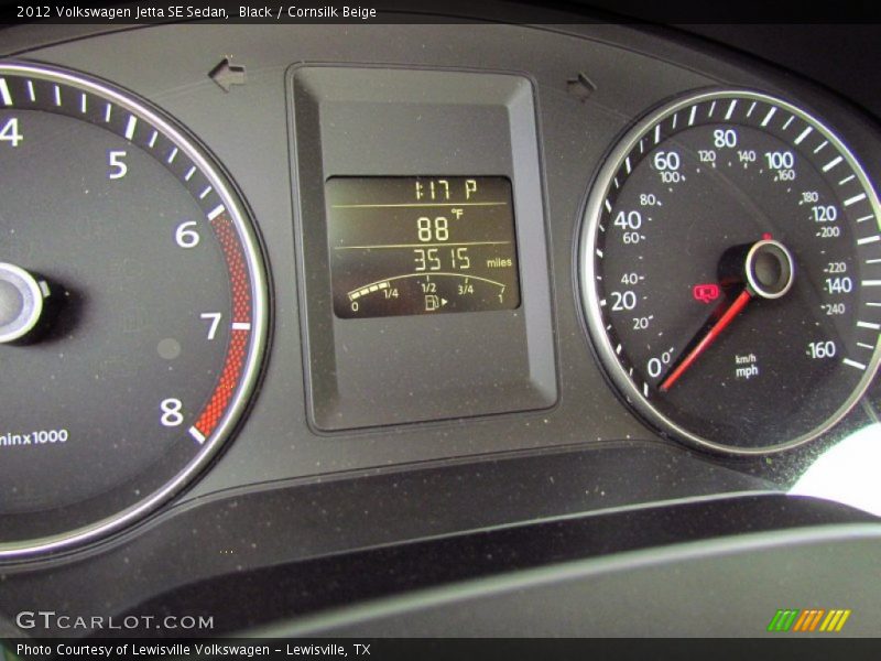 Black / Cornsilk Beige 2012 Volkswagen Jetta SE Sedan