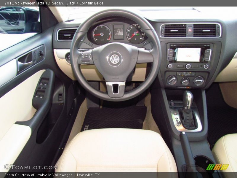 Black / Cornsilk Beige 2011 Volkswagen Jetta TDI Sedan