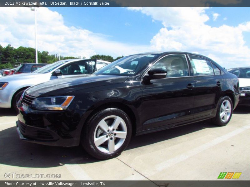 Black / Cornsilk Beige 2012 Volkswagen Jetta TDI Sedan