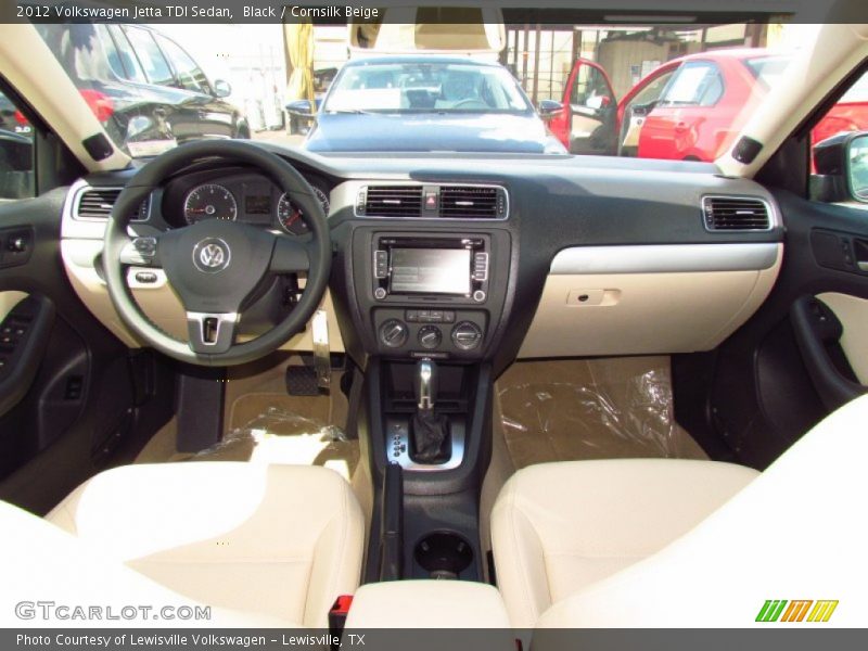 Black / Cornsilk Beige 2012 Volkswagen Jetta TDI Sedan