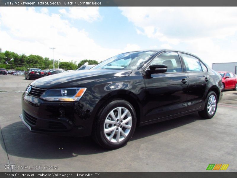 Black / Cornsilk Beige 2012 Volkswagen Jetta SE Sedan