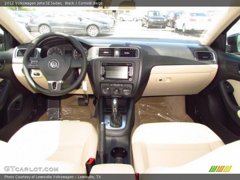 Black / Cornsilk Beige 2012 Volkswagen Jetta SE Sedan