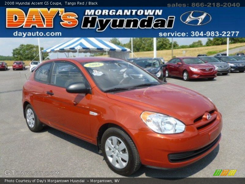 Tango Red / Black 2008 Hyundai Accent GS Coupe