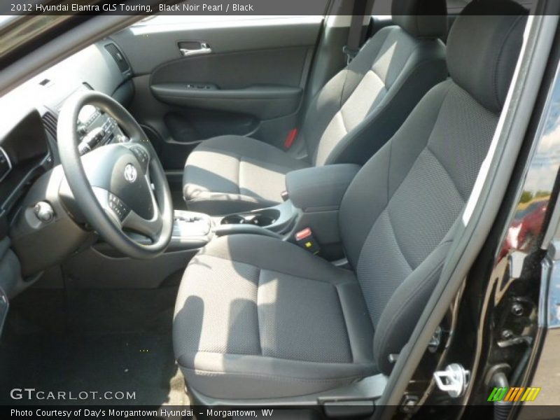 Black Noir Pearl / Black 2012 Hyundai Elantra GLS Touring