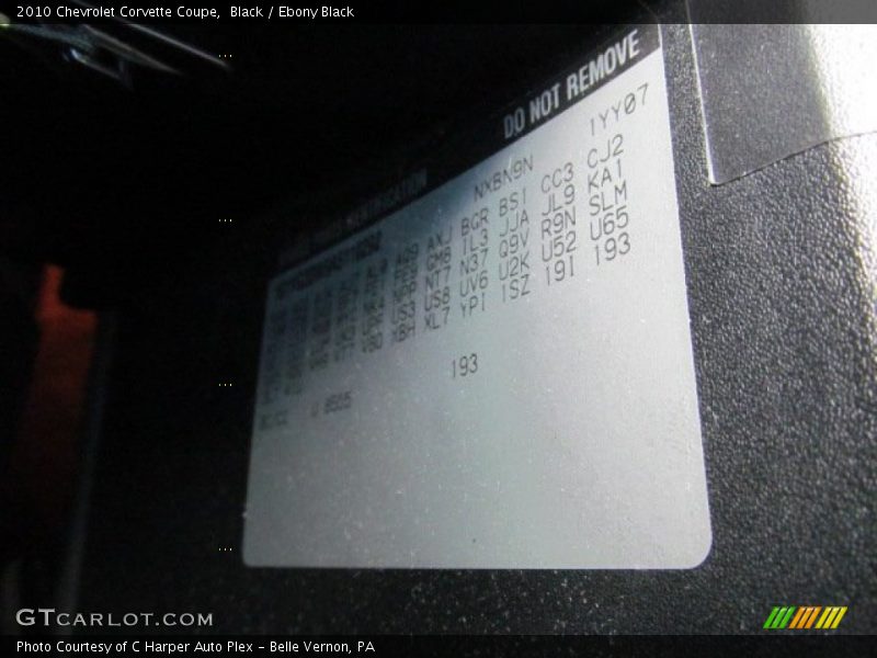 Black / Ebony Black 2010 Chevrolet Corvette Coupe