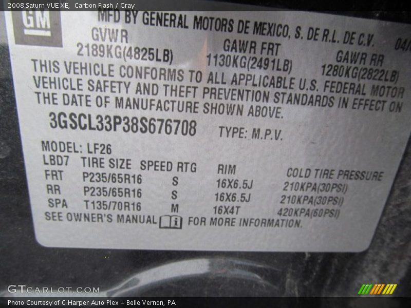 Carbon Flash / Gray 2008 Saturn VUE XE