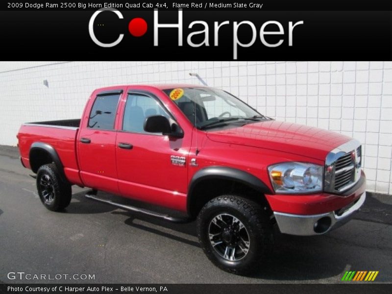 Flame Red / Medium Slate Gray 2009 Dodge Ram 2500 Big Horn Edition Quad Cab 4x4