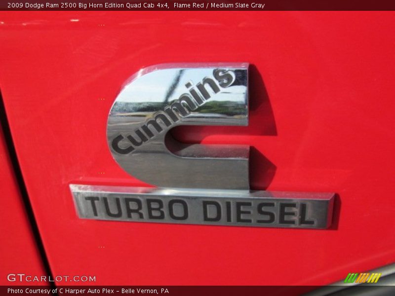 Flame Red / Medium Slate Gray 2009 Dodge Ram 2500 Big Horn Edition Quad Cab 4x4