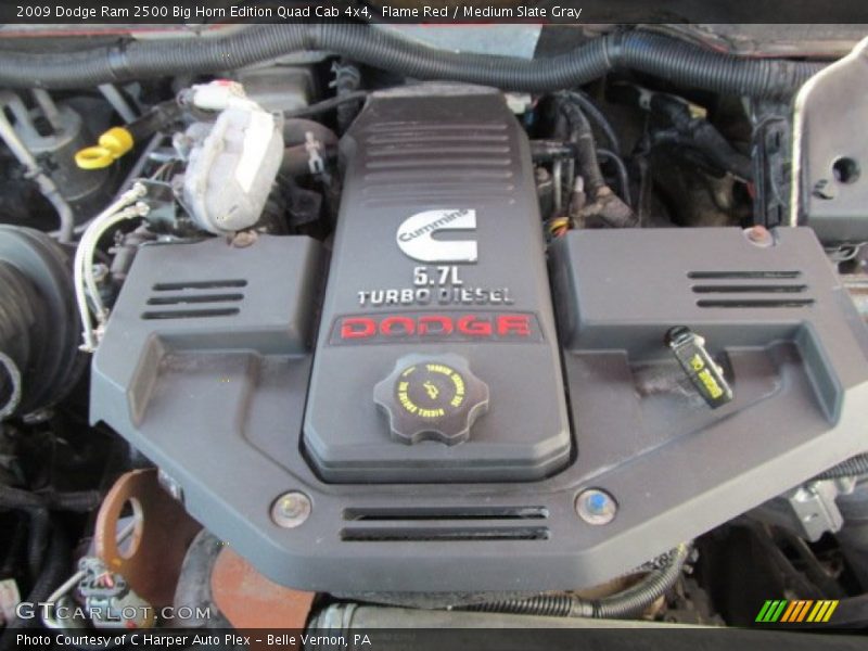 Flame Red / Medium Slate Gray 2009 Dodge Ram 2500 Big Horn Edition Quad Cab 4x4
