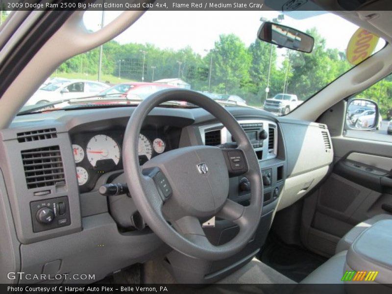 Flame Red / Medium Slate Gray 2009 Dodge Ram 2500 Big Horn Edition Quad Cab 4x4