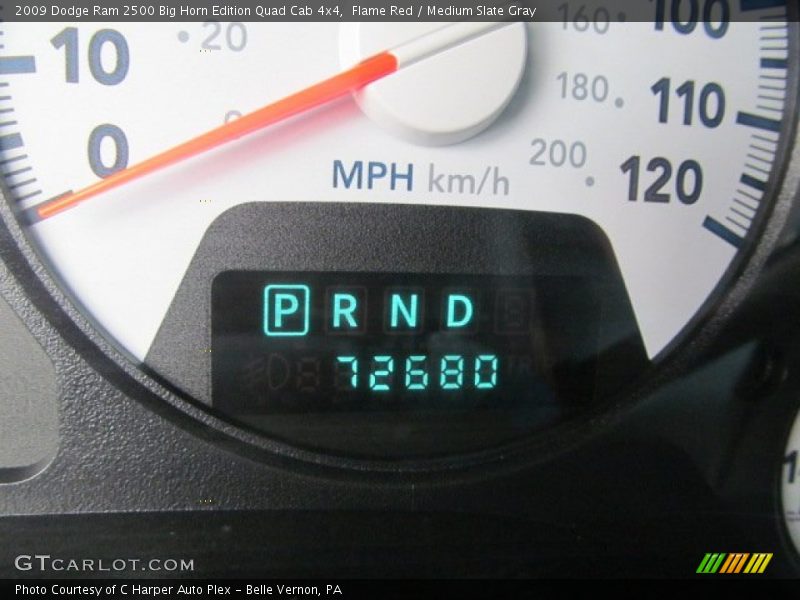 Flame Red / Medium Slate Gray 2009 Dodge Ram 2500 Big Horn Edition Quad Cab 4x4