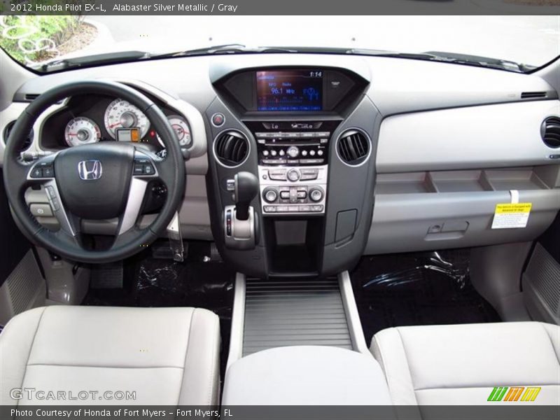 Alabaster Silver Metallic / Gray 2012 Honda Pilot EX-L
