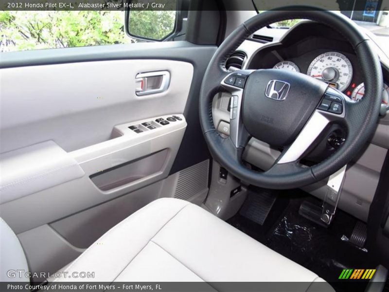 Alabaster Silver Metallic / Gray 2012 Honda Pilot EX-L