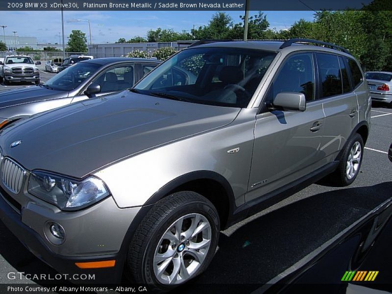 Platinum Bronze Metallic / Saddle Brown Nevada Leather 2009 BMW X3 xDrive30i