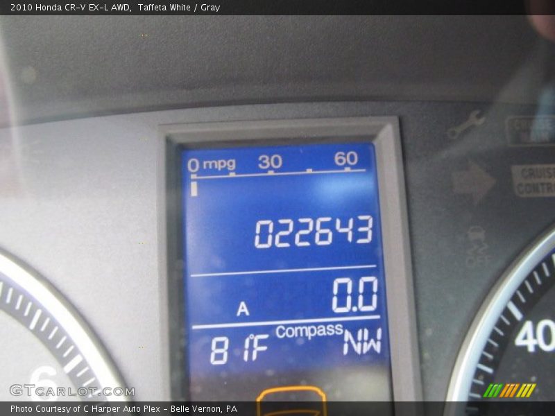 Taffeta White / Gray 2010 Honda CR-V EX-L AWD